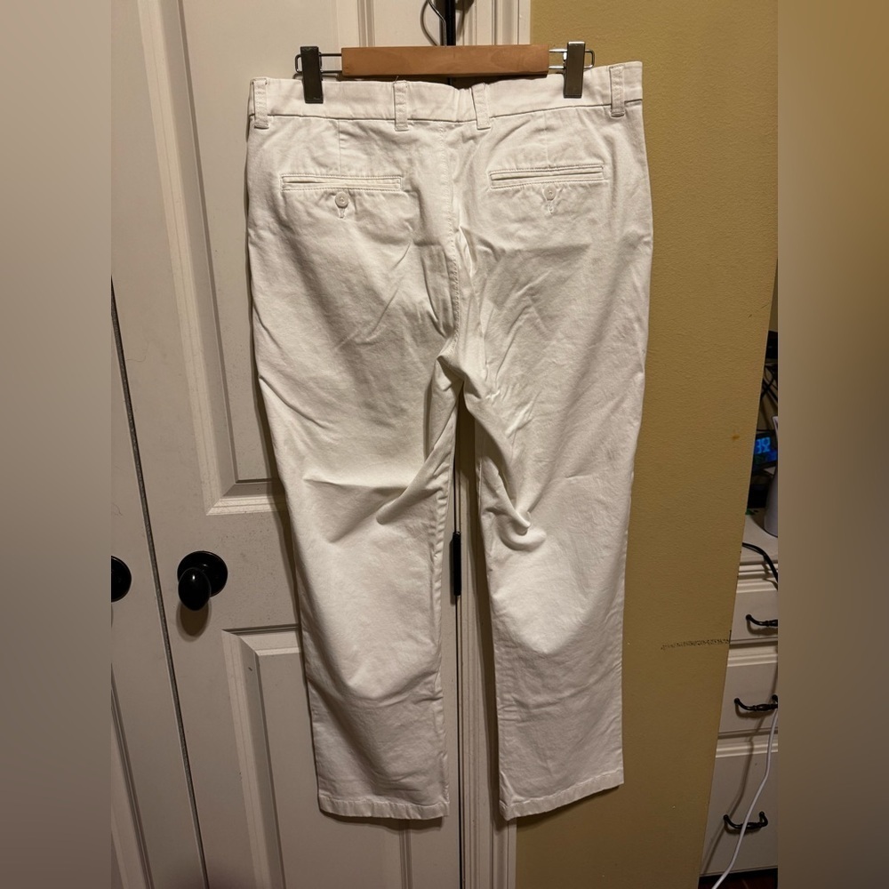 Roundtree & Yorke Casuals White Mens Slacks Pants Front Back Pockets Sz 34x30 - Picture 7 of 13